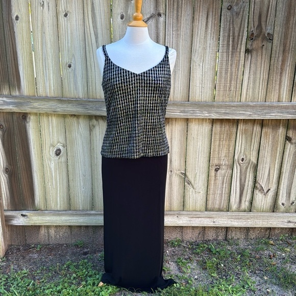 Alex Evenings black and silver maxi gown, size 10 - Picture 1 of 7